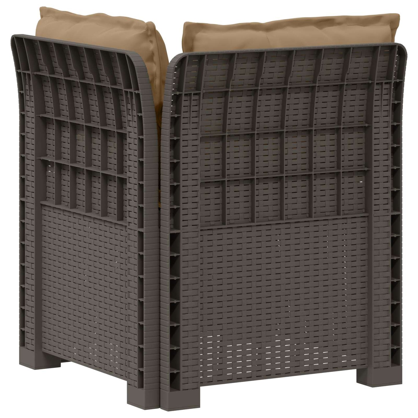 Eénpersoons Tuinbank met Kussens Rattan Look PP Lichtgrijs is nu te koop bij PeponiXL, paradijselijk wonen!