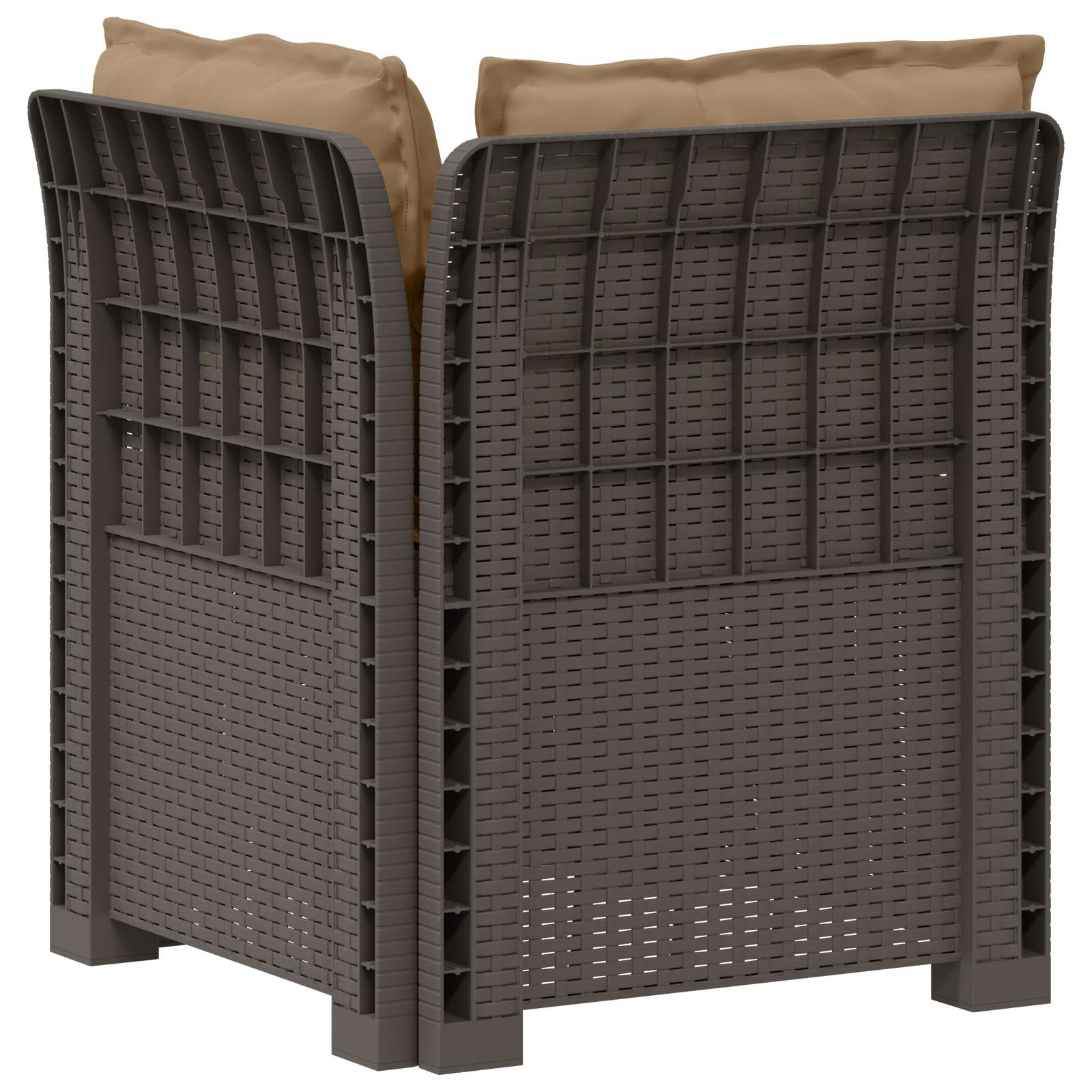 Eénpersoons Tuinbank met Kussens Rattan Look PP Lichtgrijs is nu te koop bij PeponiXL, paradijselijk wonen!