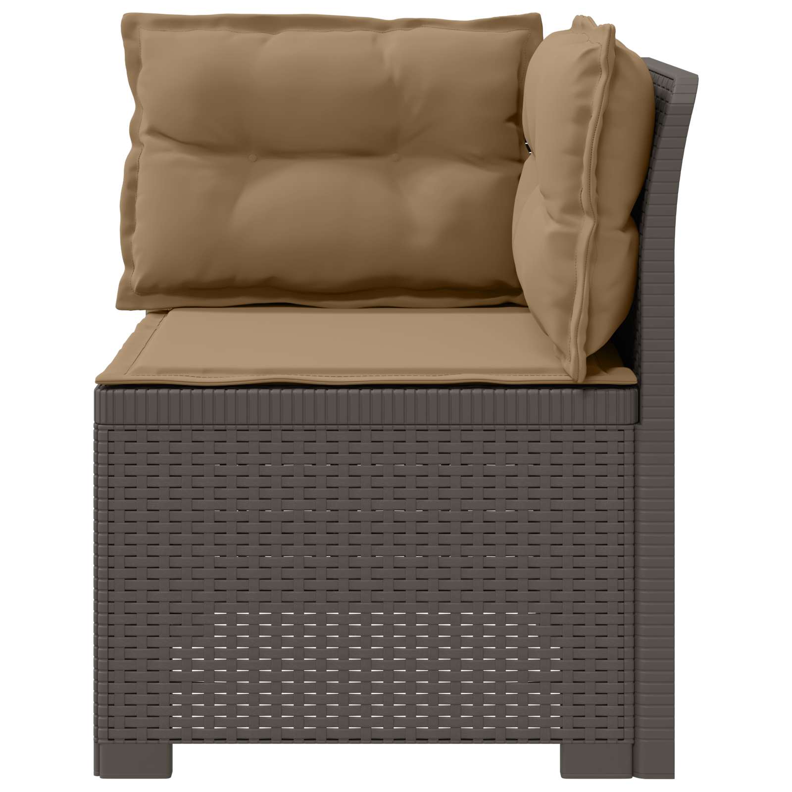 Eénpersoons Tuinbank met Kussens Rattan Look PP Lichtgrijs is nu te koop bij PeponiXL, paradijselijk wonen!