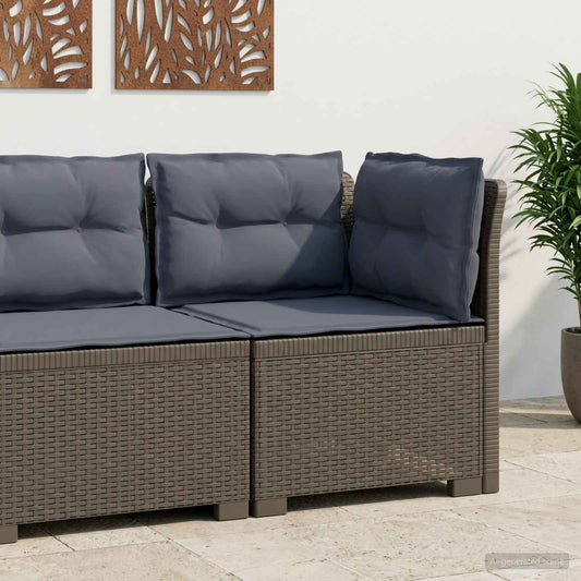 Eénpersoons Tuinbank met Kussens Rattan Look PP Lichtgrijs is nu te koop bij PeponiXL, paradijselijk wonen!