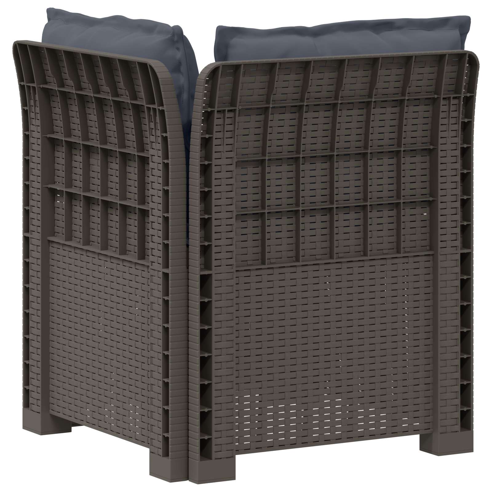 Eénpersoons Tuinbank met Kussens Rattan Look PP Lichtgrijs is nu te koop bij PeponiXL, paradijselijk wonen!