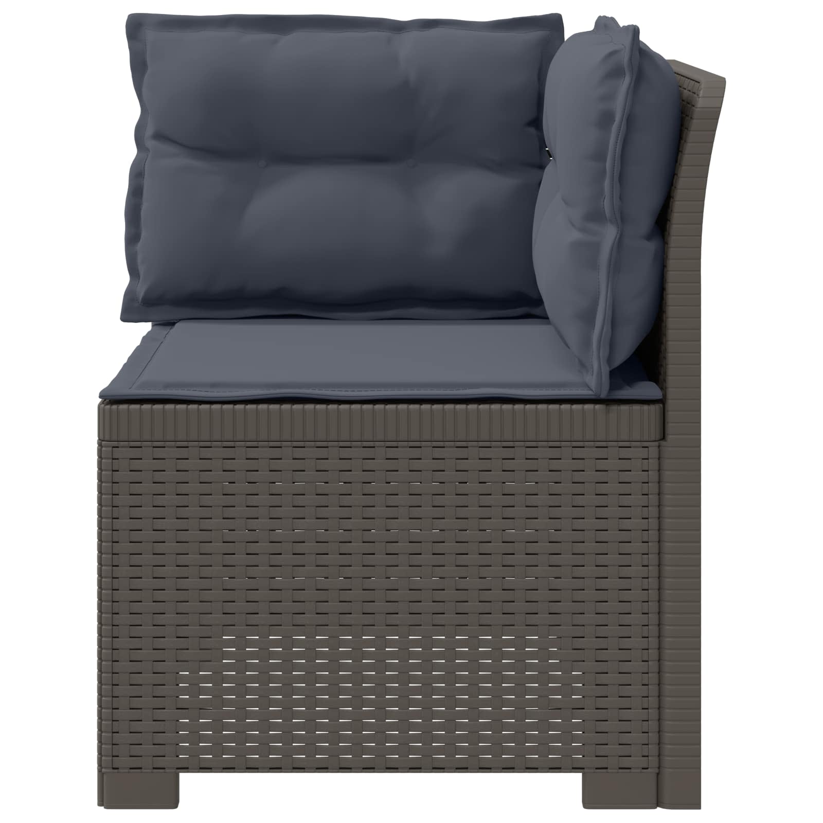 Eénpersoons Tuinbank met Kussens Rattan Look PP Lichtgrijs is nu te koop bij PeponiXL, paradijselijk wonen!