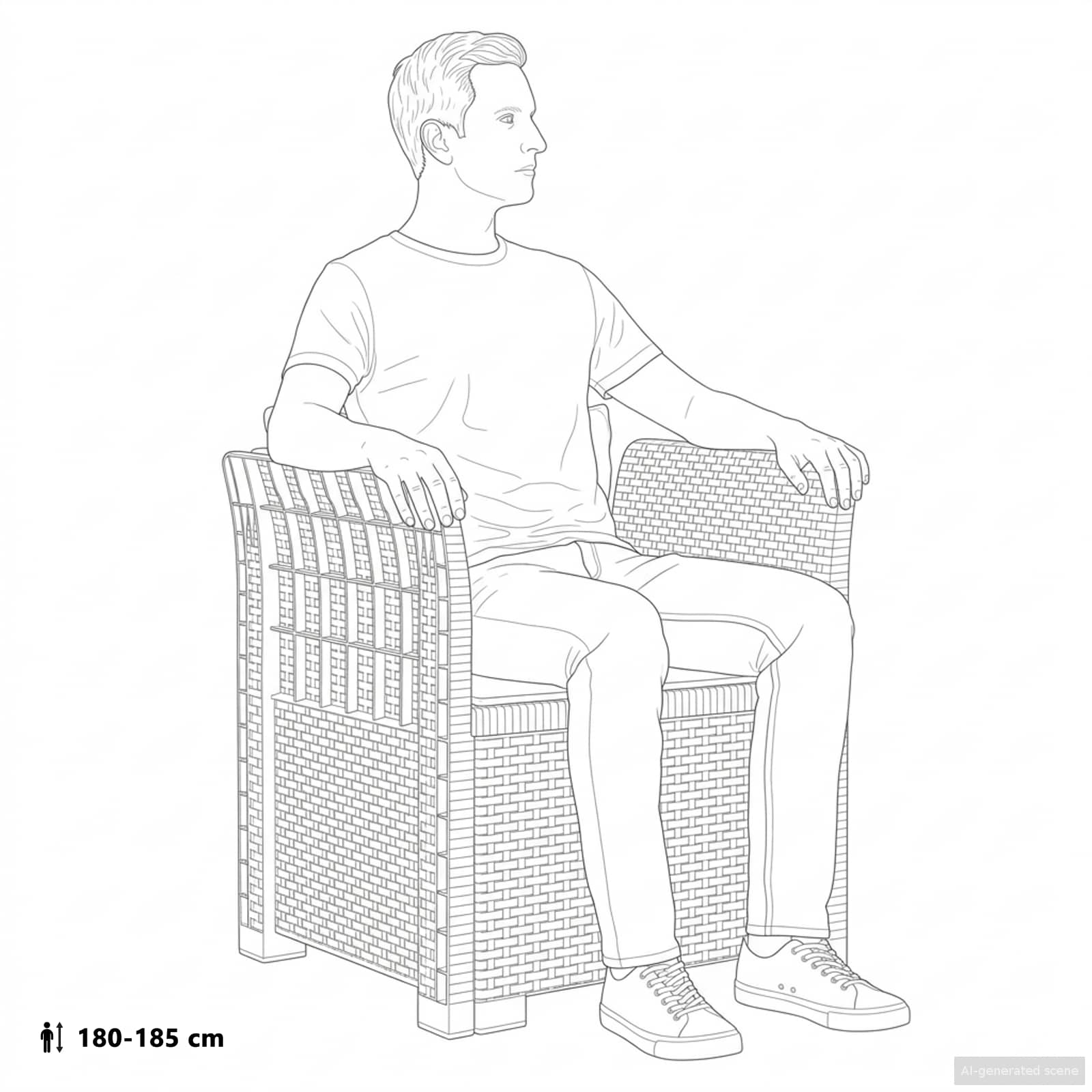 Eénpersoons Fauteuil Rattan Look PP Antraciet is nu te koop bij PeponiXL, paradijselijk wonen!