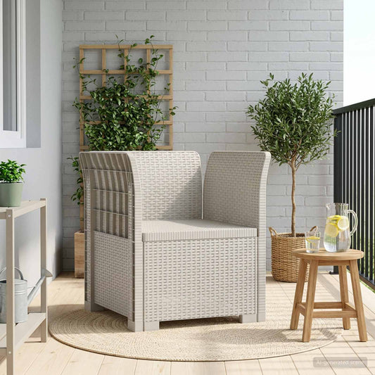 Eénpersoons Fauteuil Rattan Look PP Wit is nu te koop bij PeponiXL, paradijselijk wonen!
