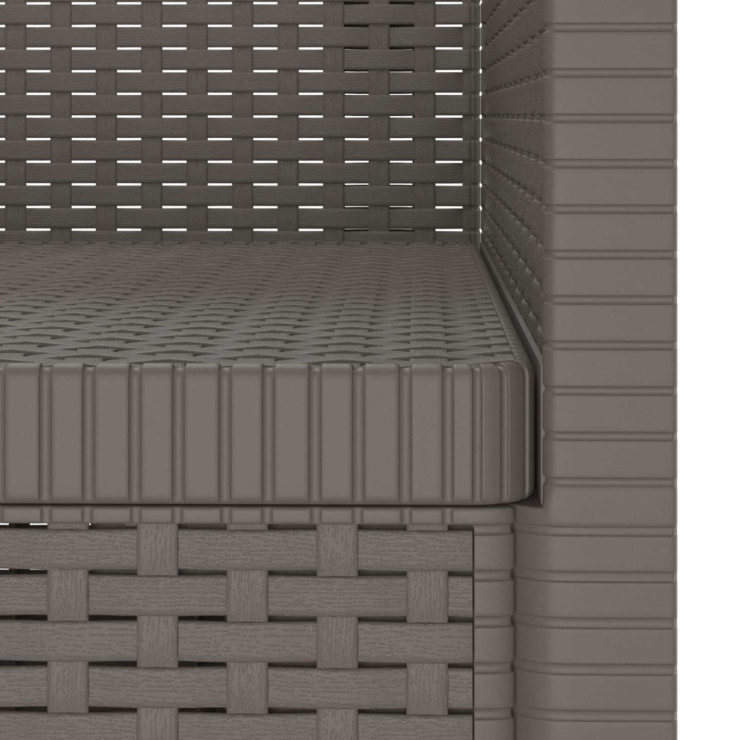 Eénpersoons Fauteuil Rattan Look PP Lichtgrijs is nu te koop bij PeponiXL, paradijselijk wonen!