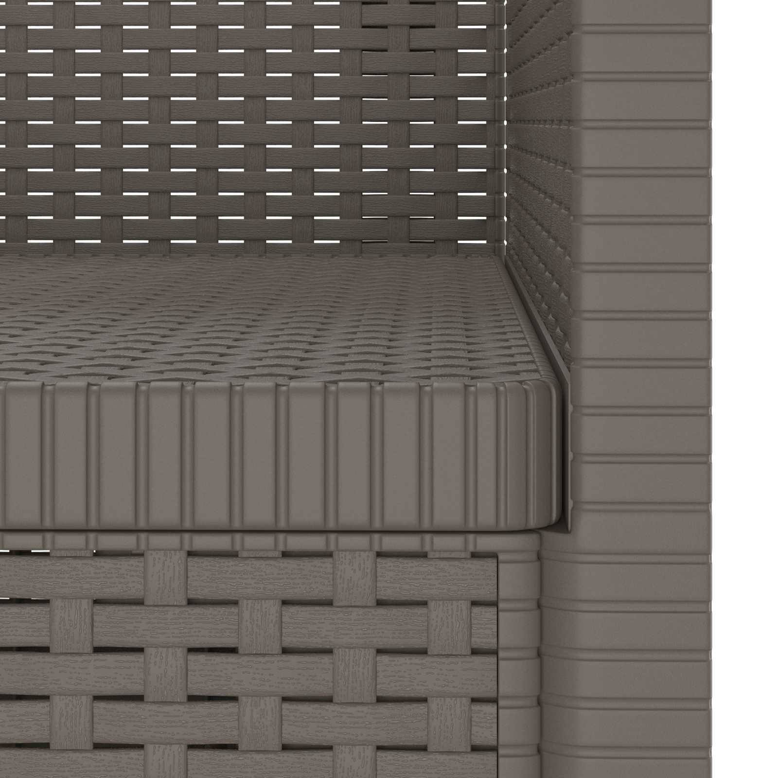 Eénpersoons Fauteuil Rattan Look PP Lichtgrijs is nu te koop bij PeponiXL, paradijselijk wonen!