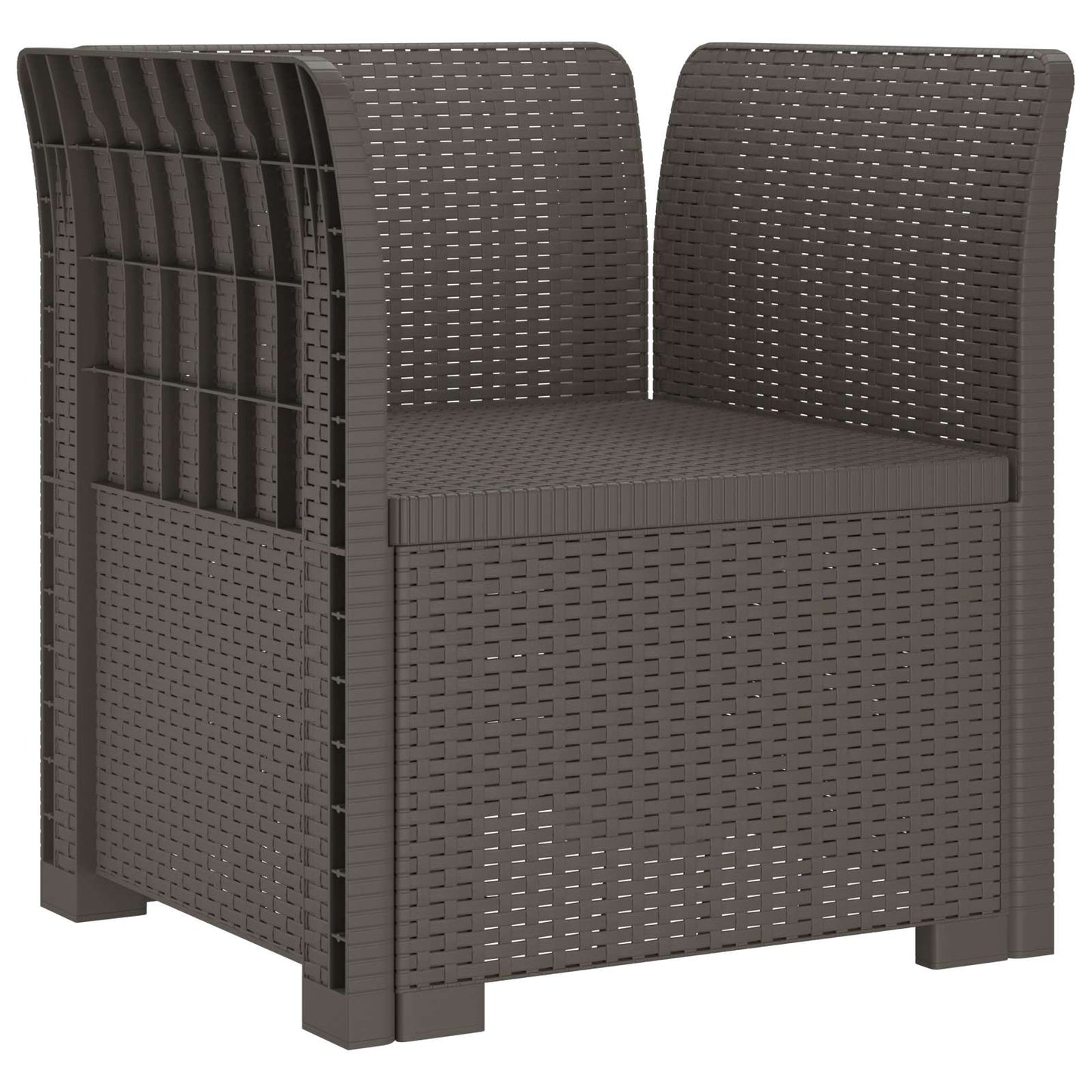 Eénpersoons Fauteuil Rattan Look PP Lichtgrijs is nu te koop bij PeponiXL, paradijselijk wonen!