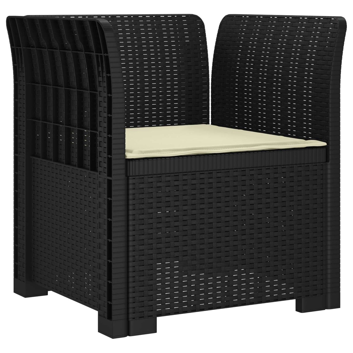 Eénpersoons Fauteuil met Kussen Rattan Look PP Antraciet is nu te koop bij PeponiXL, paradijselijk wonen!