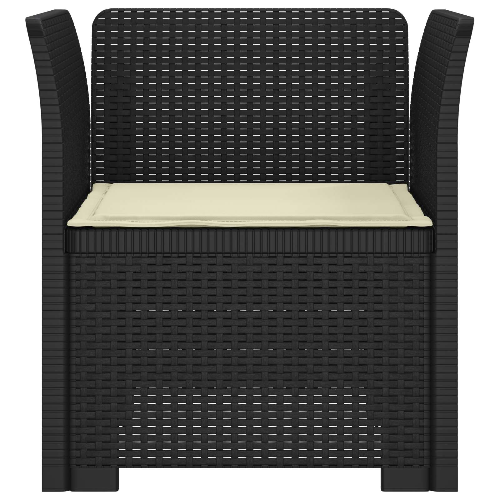 Eénpersoons Fauteuil met Kussen Rattan Look PP Antraciet is nu te koop bij PeponiXL, paradijselijk wonen!