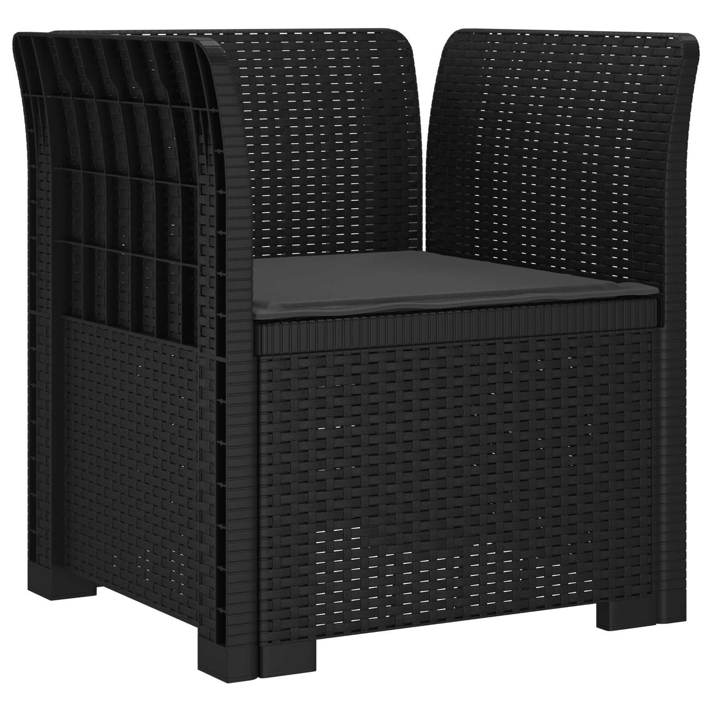 Eénpersoons Fauteuil met Kussen Rattan Look PP Antraciet is nu te koop bij PeponiXL, paradijselijk wonen!