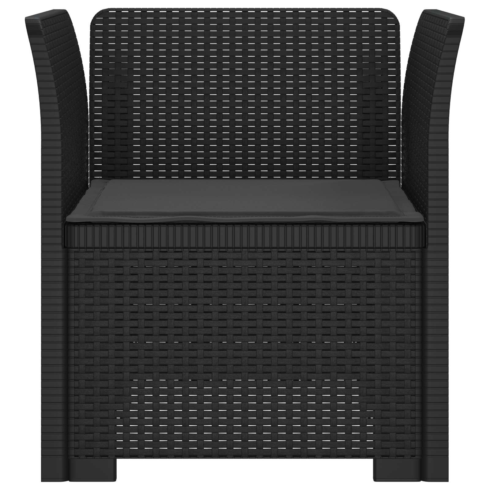 Eénpersoons Fauteuil met Kussen Rattan Look PP Antraciet is nu te koop bij PeponiXL, paradijselijk wonen!