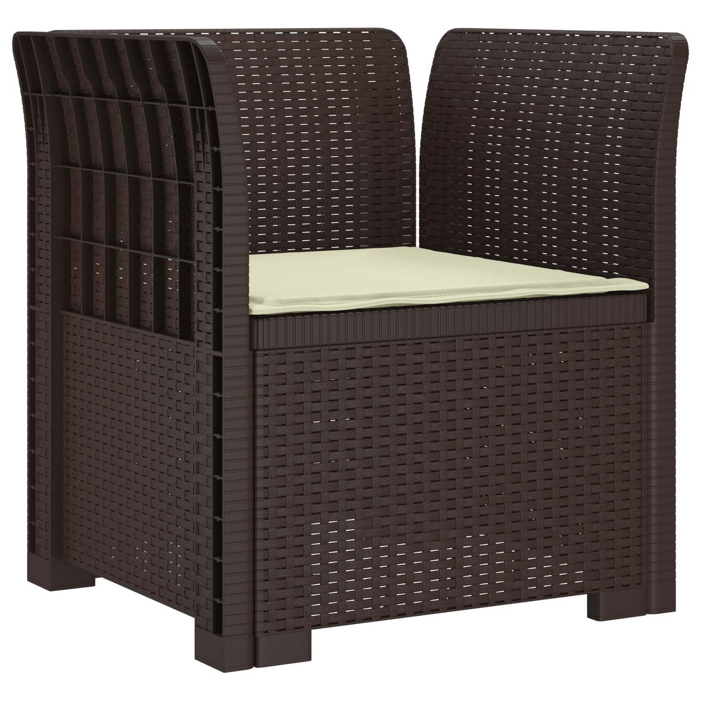 Eénpersoons Fauteuil met Kussen Rattan Look PP Bruin is nu te koop bij PeponiXL, paradijselijk wonen!