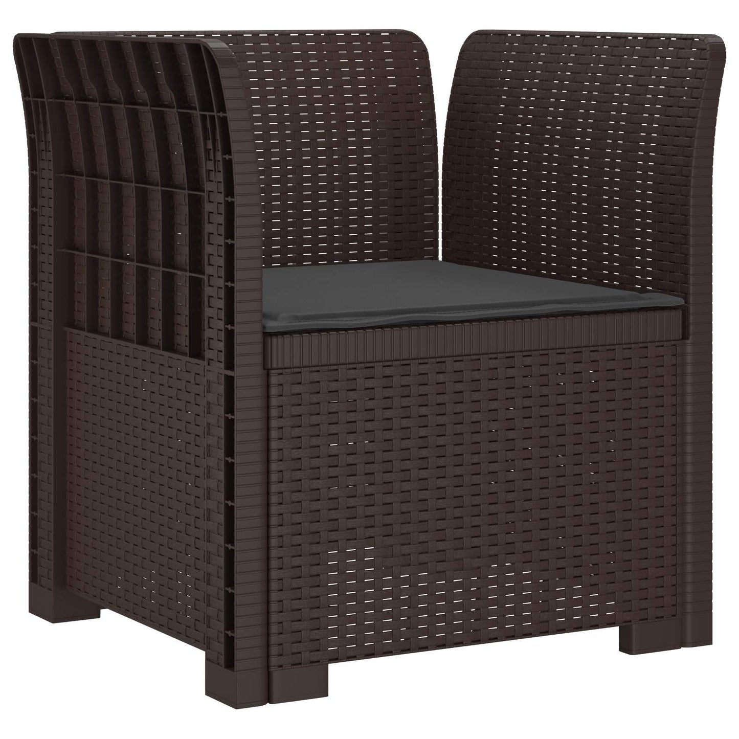 Eénpersoons Fauteuil met Kussen Rattan Look PP Bruin is nu te koop bij PeponiXL, paradijselijk wonen!