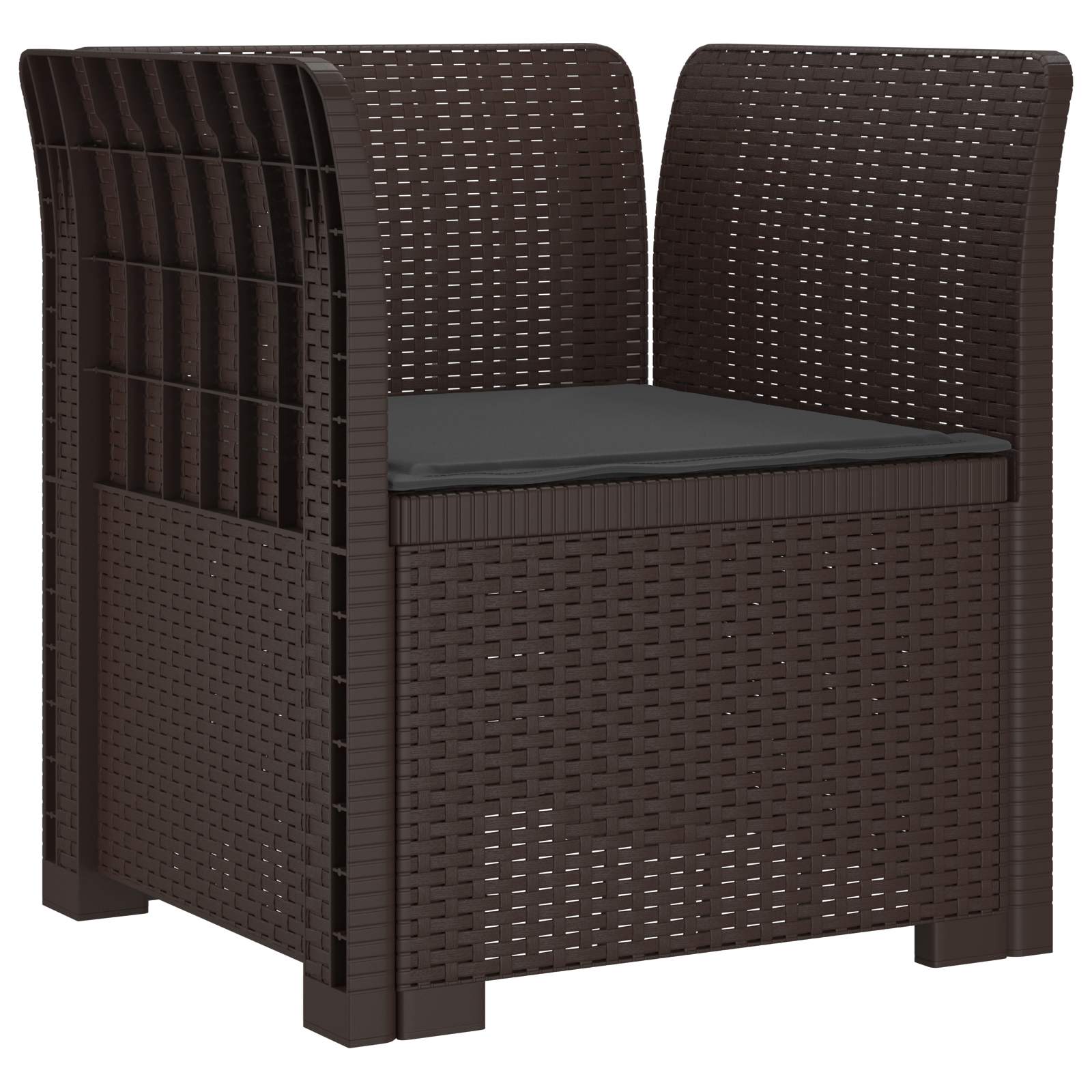 Eénpersoons Fauteuil met Kussen Rattan Look PP Bruin is nu te koop bij PeponiXL, paradijselijk wonen!