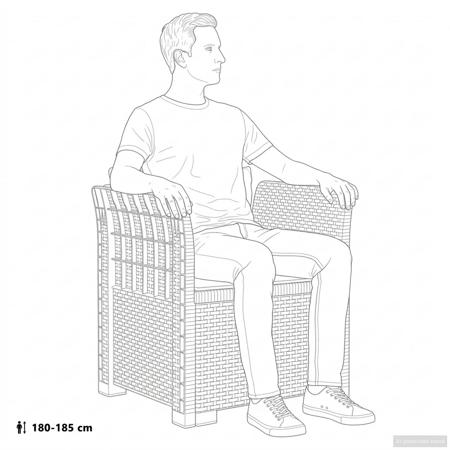 Eénpersoons Fauteuil met Kussen Rattan Look PP Bruin is nu te koop bij PeponiXL, paradijselijk wonen!