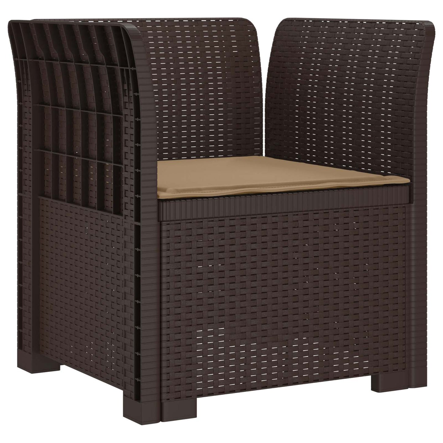 Eénpersoons Fauteuil met Kussen Rattan Look PP Bruin is nu te koop bij PeponiXL, paradijselijk wonen!