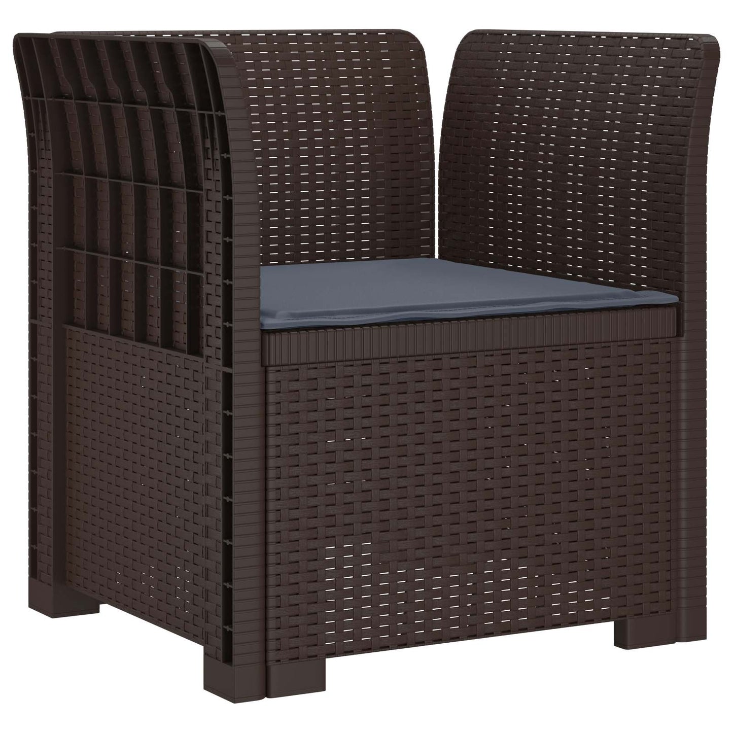 Eénpersoons Fauteuil met Kussen Rattan Look PP Bruin is nu te koop bij PeponiXL, paradijselijk wonen!