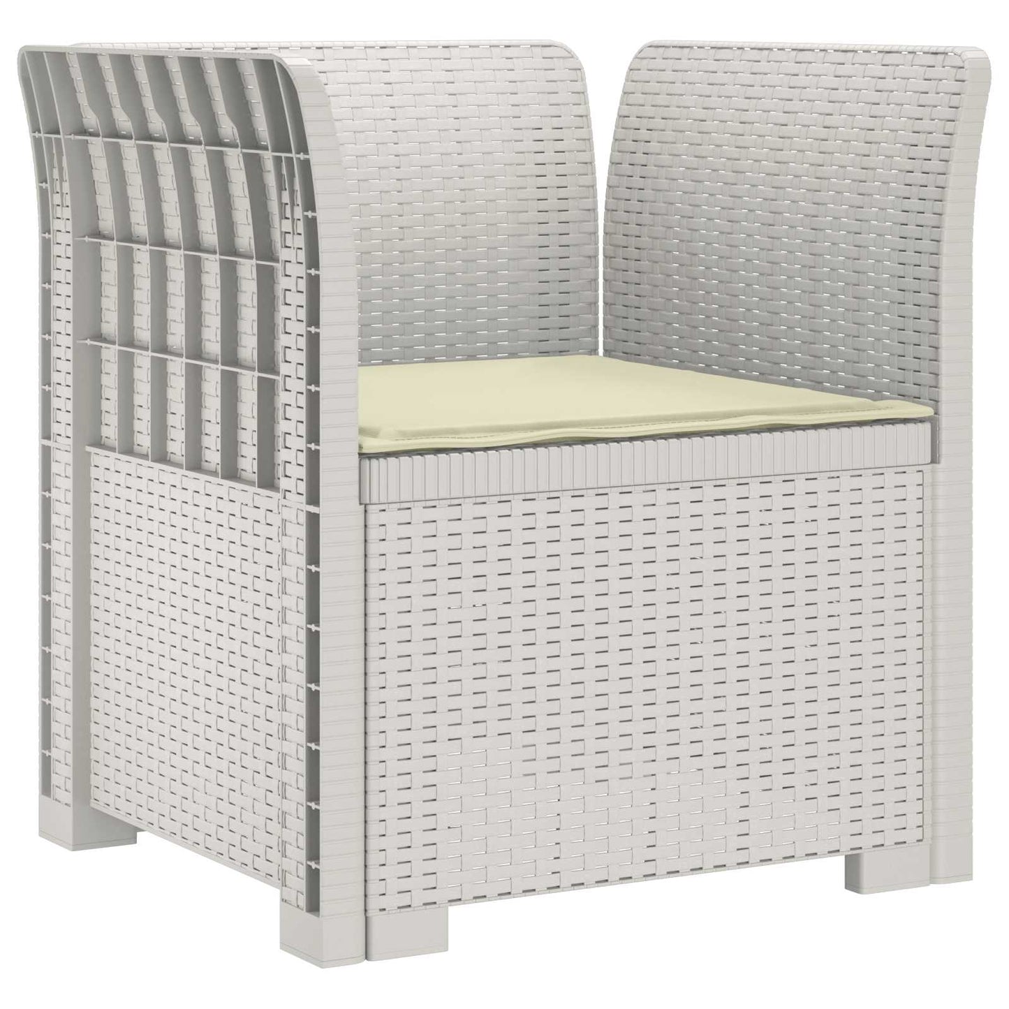 Eénpersoons Fauteuil met Kussen Rattan Look PP Wit is nu te koop bij PeponiXL, paradijselijk wonen!