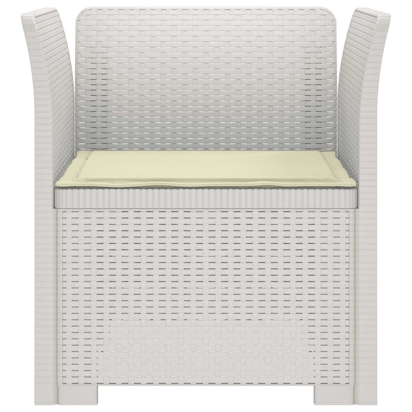 Eénpersoons Fauteuil met Kussen Rattan Look PP Wit is nu te koop bij PeponiXL, paradijselijk wonen!