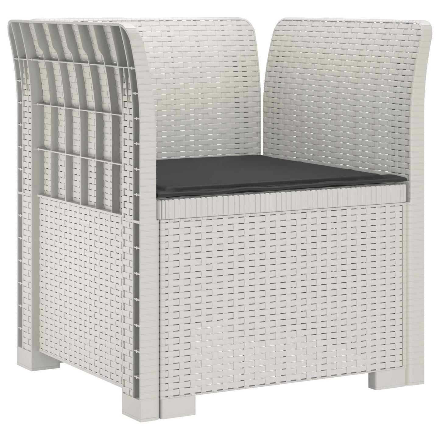 Eénpersoons Fauteuil met Kussen Rattan Look PP Wit is nu te koop bij PeponiXL, paradijselijk wonen!