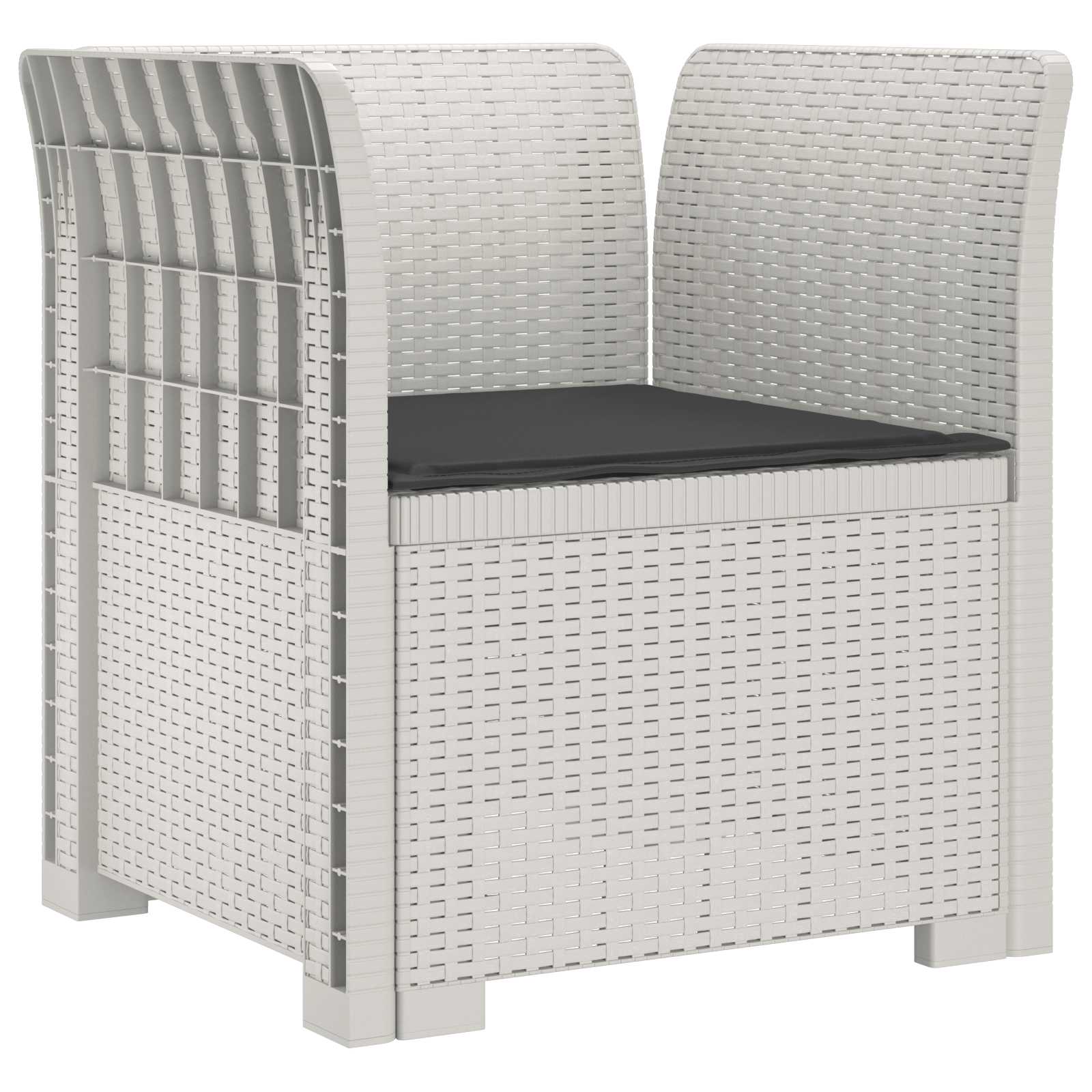 Eénpersoons Fauteuil met Kussen Rattan Look PP Wit is nu te koop bij PeponiXL, paradijselijk wonen!