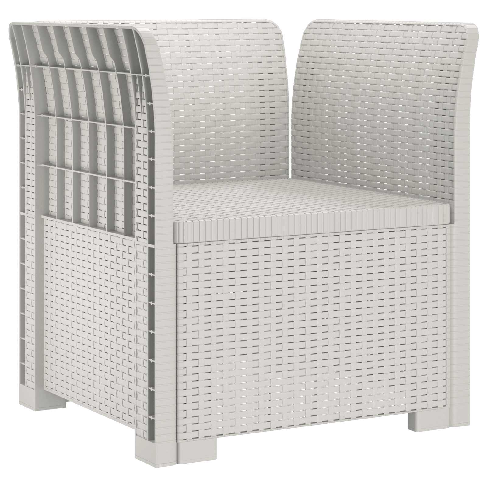 Eénpersoons Fauteuil met Kussen Rattan Look PP Wit is nu te koop bij PeponiXL, paradijselijk wonen!