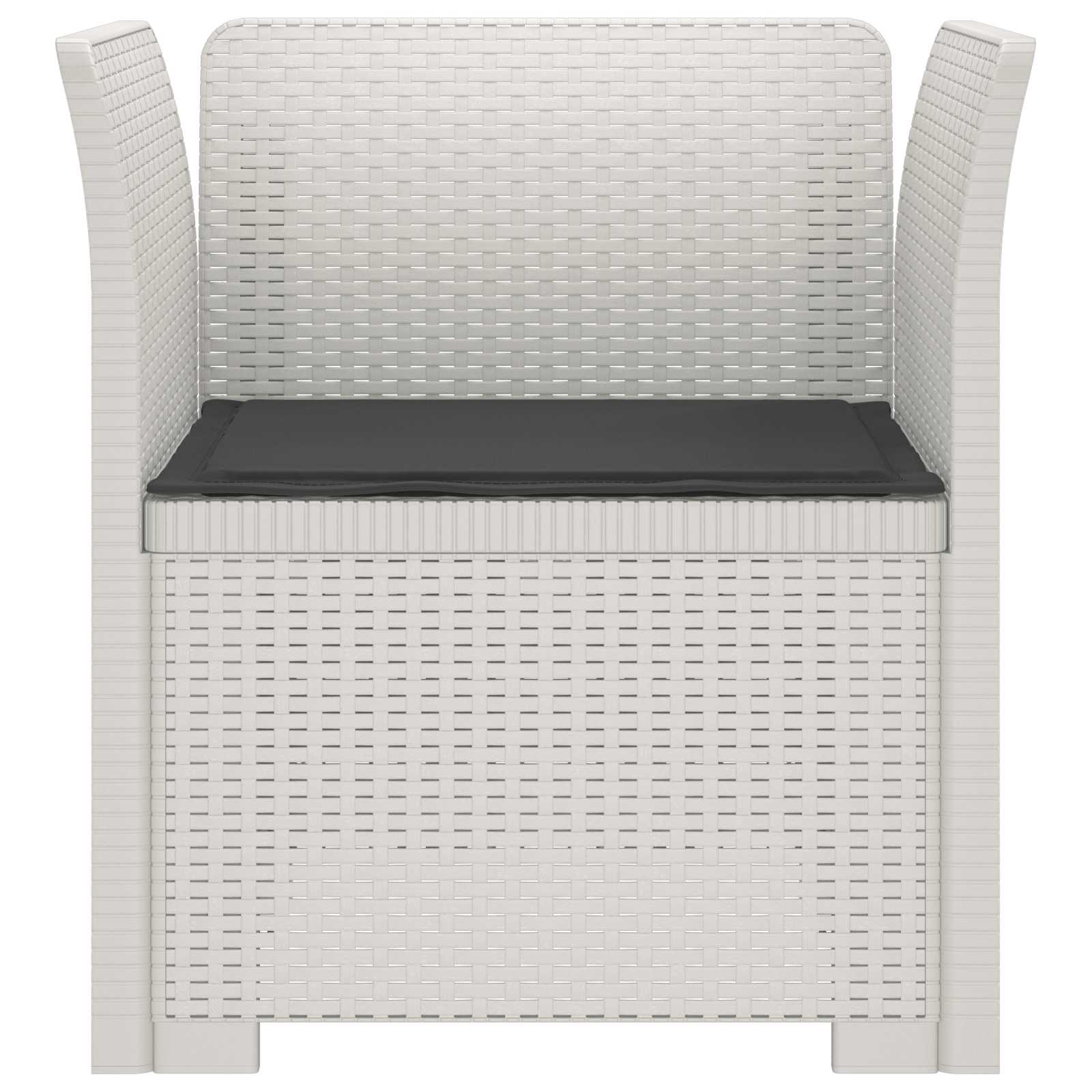 Eénpersoons Fauteuil met Kussen Rattan Look PP Wit is nu te koop bij PeponiXL, paradijselijk wonen!