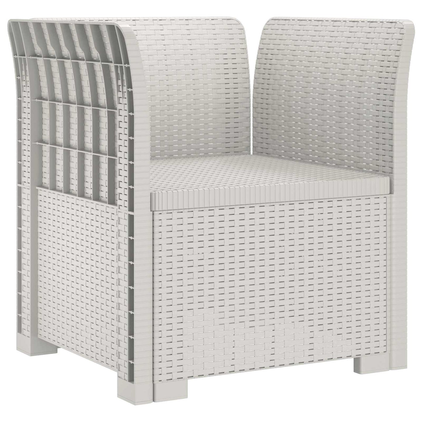 Eénpersoons Fauteuil met Kussen Rattan Look PP Wit is nu te koop bij PeponiXL, paradijselijk wonen!