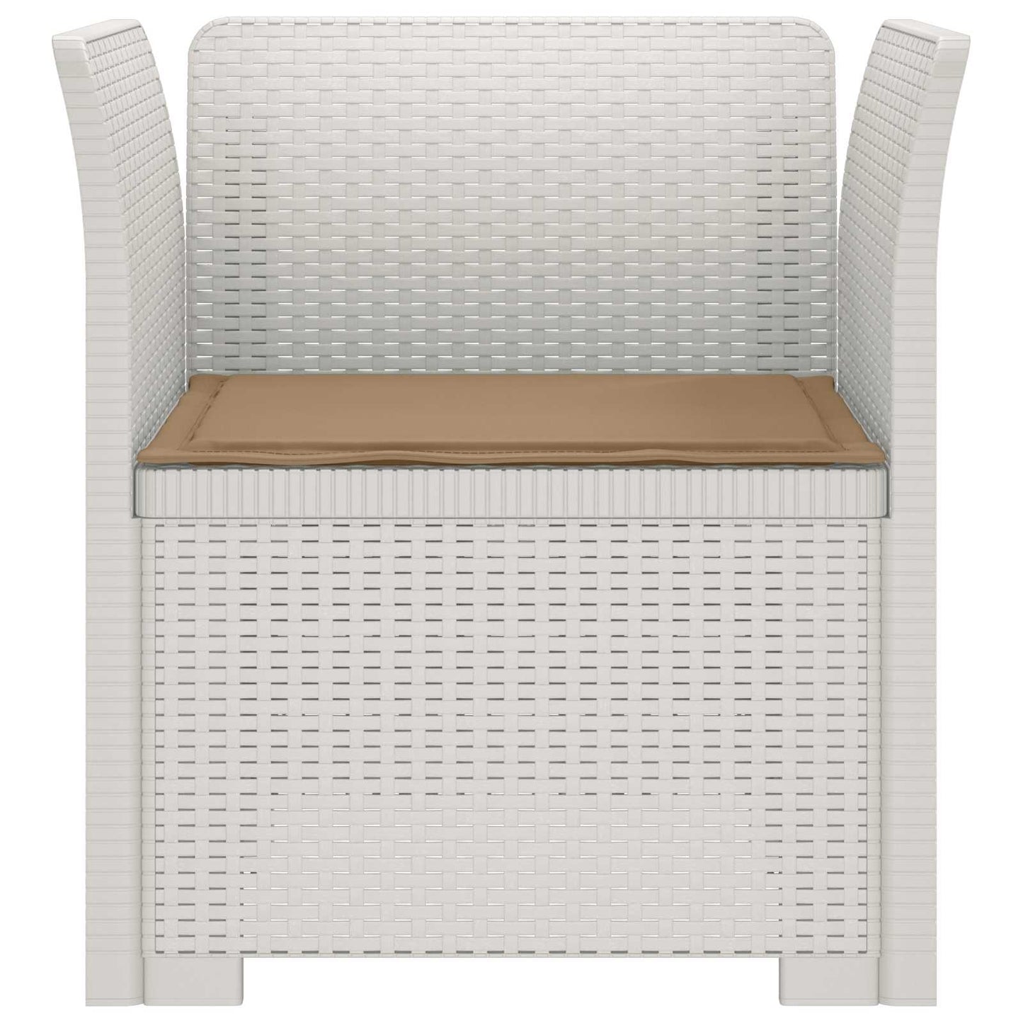 Eénpersoons Fauteuil met Kussen Rattan Look PP Wit is nu te koop bij PeponiXL, paradijselijk wonen!