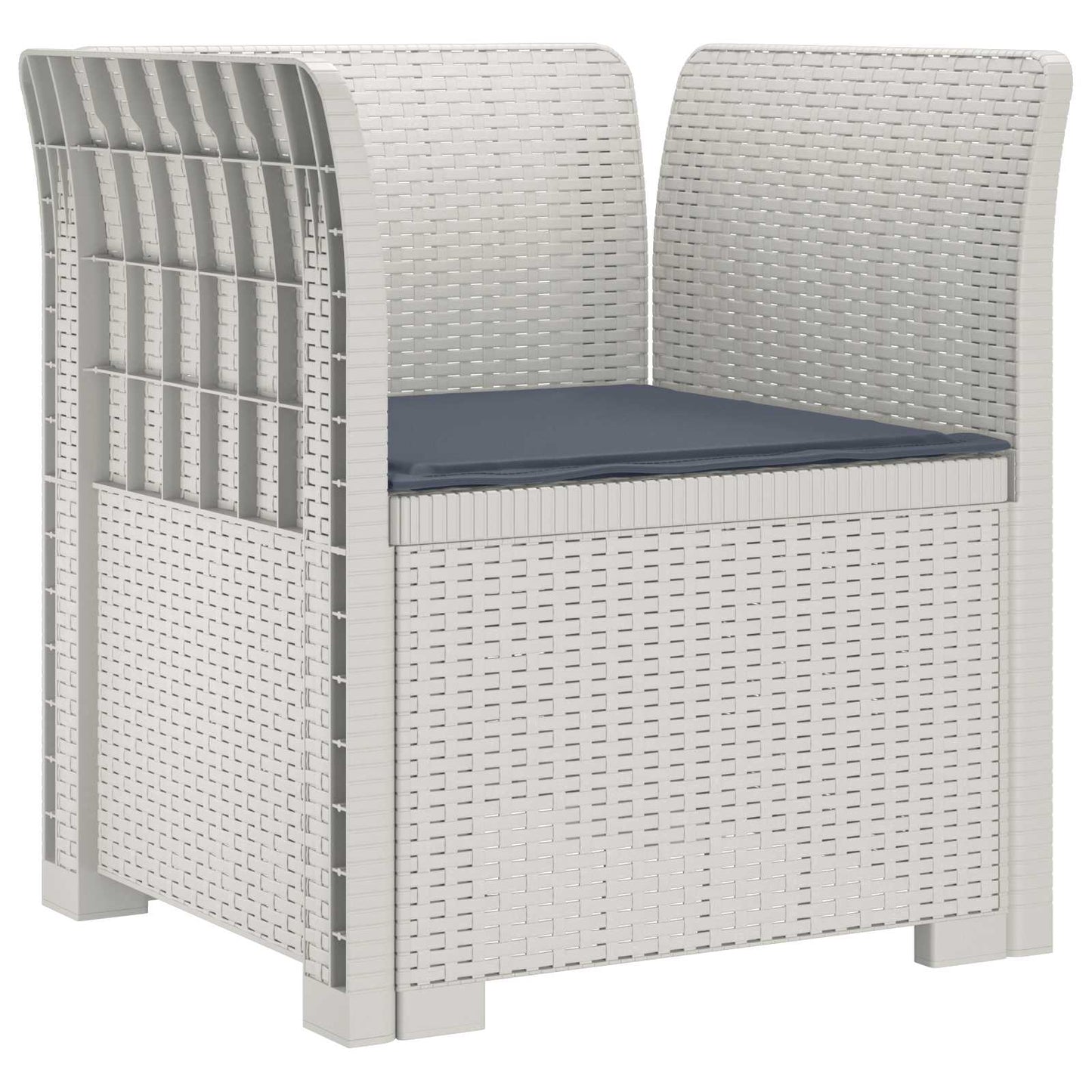 Eénpersoons Fauteuil met Kussen Rattan Look PP Wit is nu te koop bij PeponiXL, paradijselijk wonen!