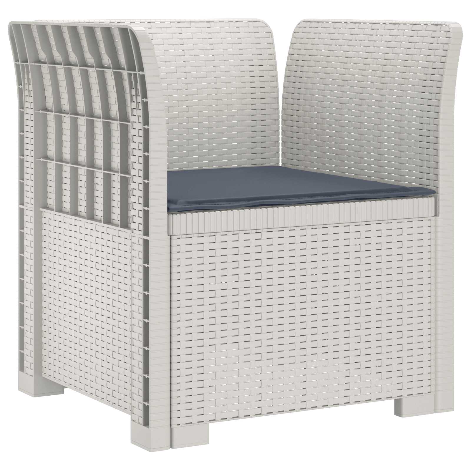 Eénpersoons Fauteuil met Kussen Rattan Look PP Wit is nu te koop bij PeponiXL, paradijselijk wonen!