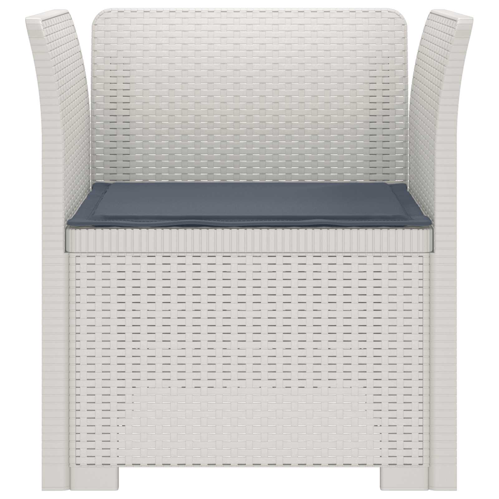Eénpersoons Fauteuil met Kussen Rattan Look PP Wit is nu te koop bij PeponiXL, paradijselijk wonen!