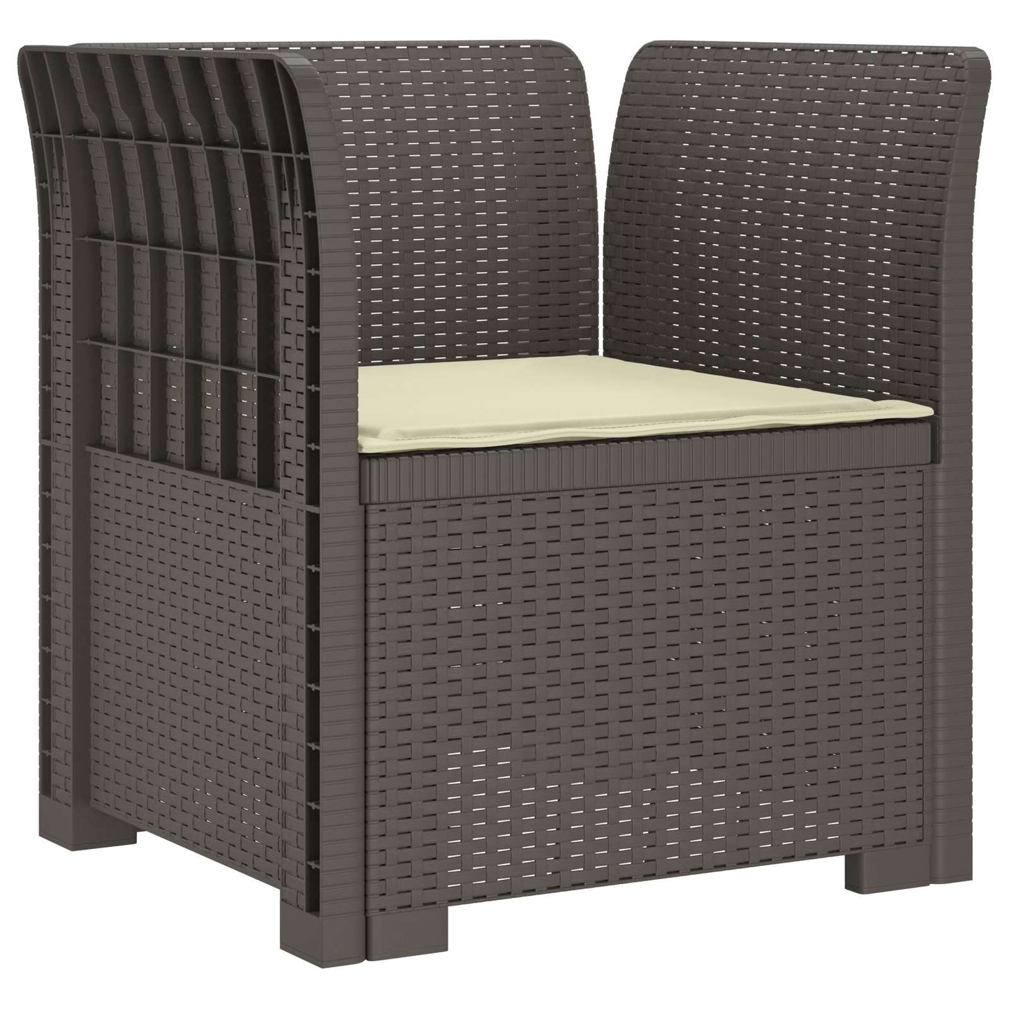 Eénpersoons Fauteuil met Kussen Rattan Look PP Lichtgrijs is nu te koop bij PeponiXL, paradijselijk wonen!