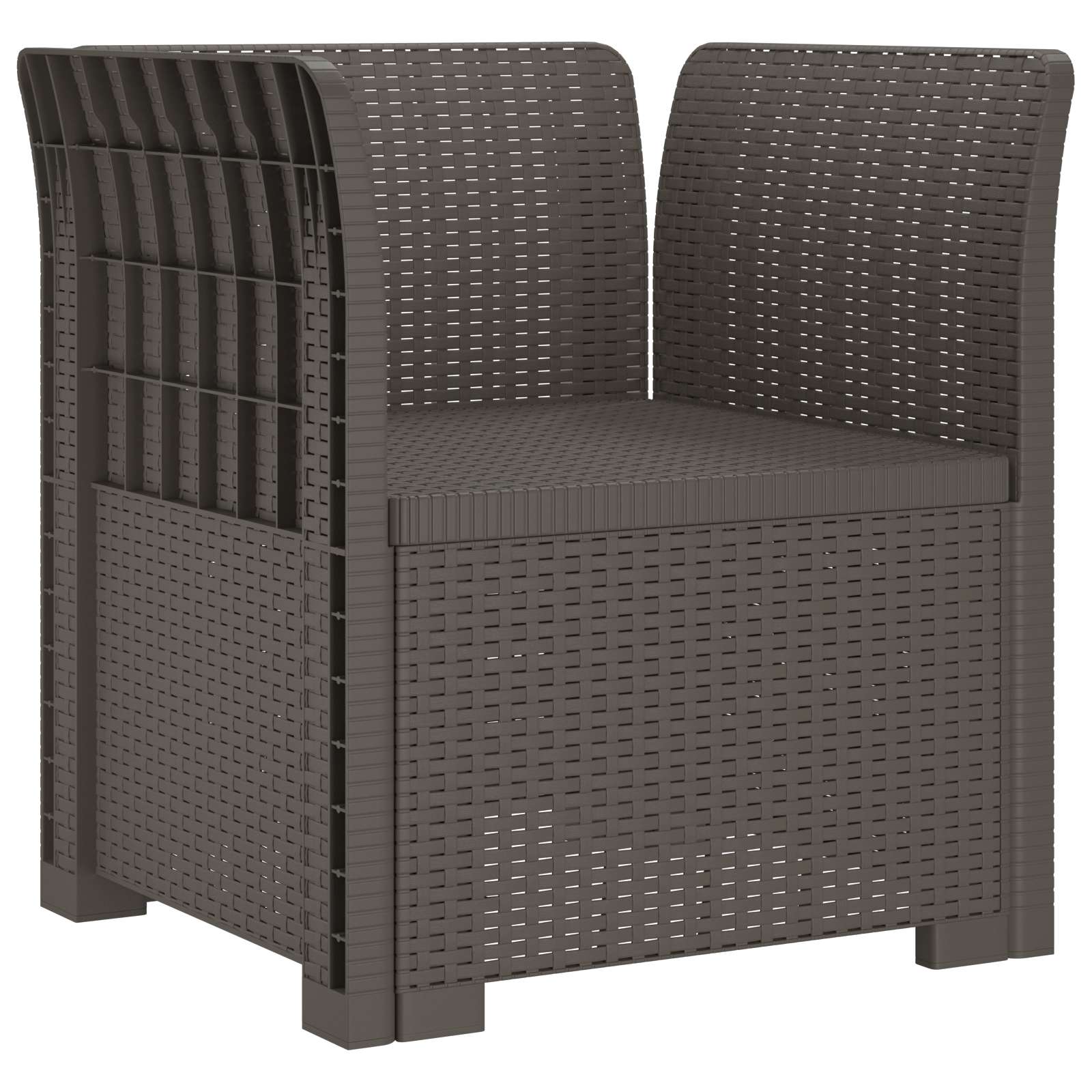 Eénpersoons Fauteuil met Kussen Rattan Look PP Lichtgrijs is nu te koop bij PeponiXL, paradijselijk wonen!