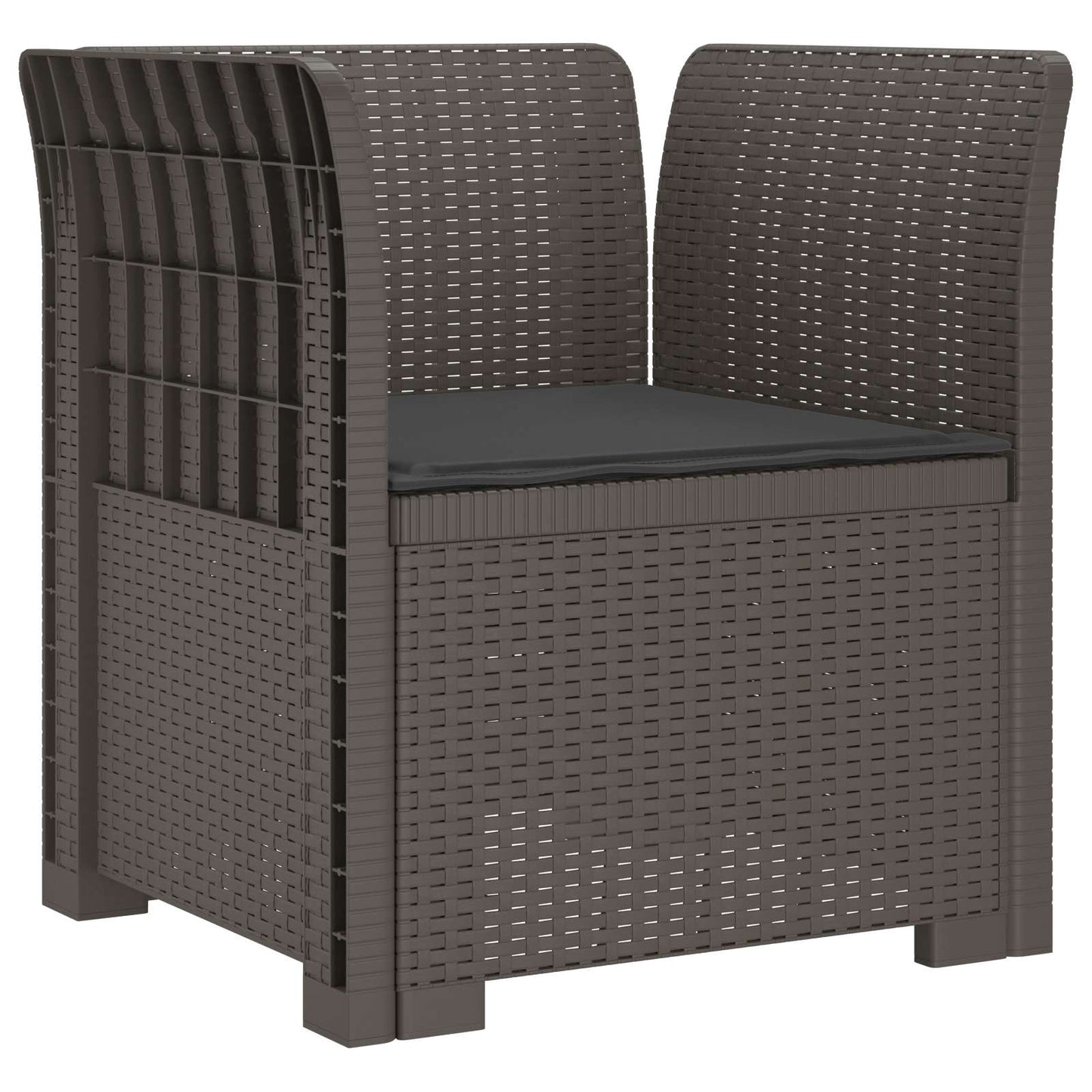 Eénpersoons Fauteuil met Kussen Rattan Look PP Lichtgrijs is nu te koop bij PeponiXL, paradijselijk wonen!