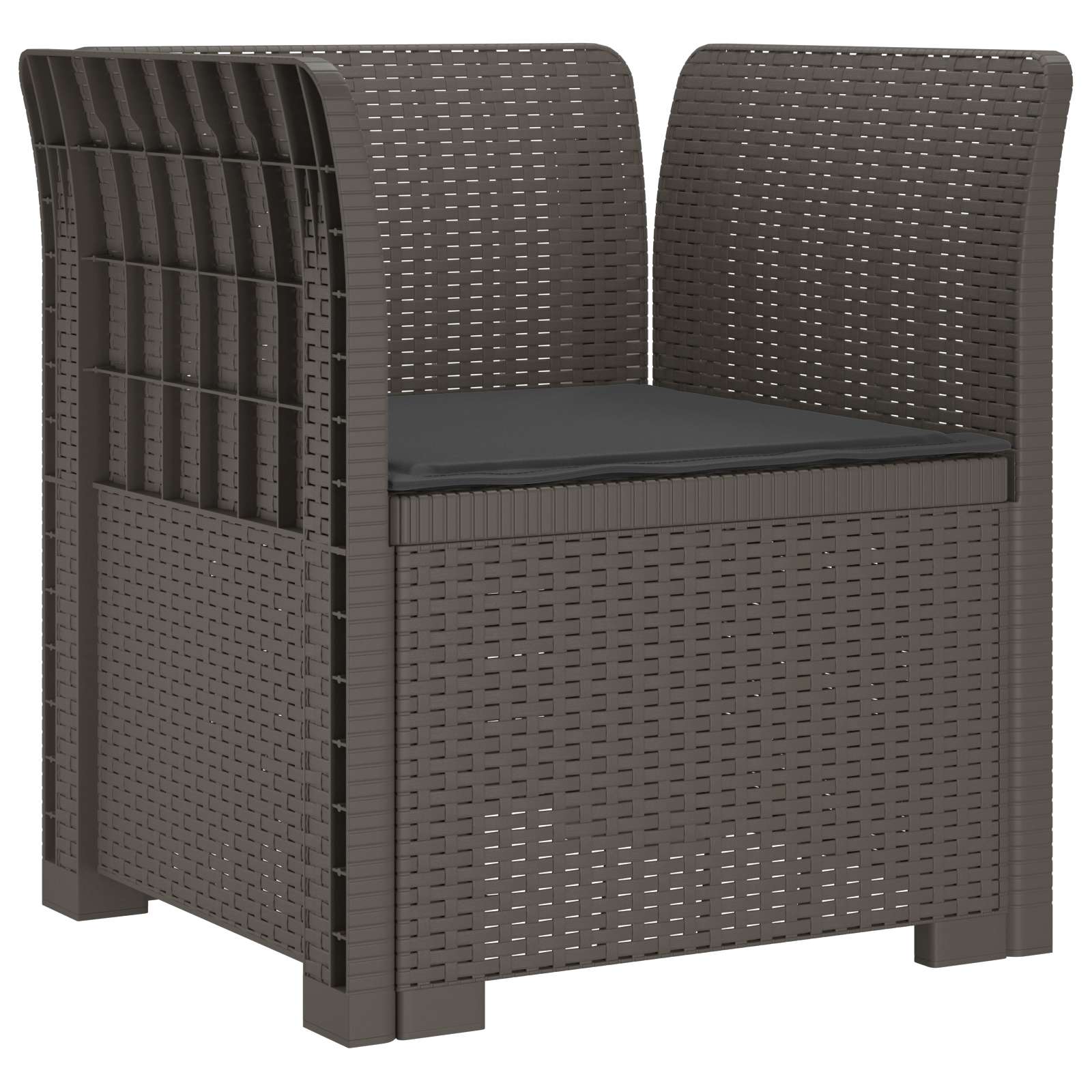 Eénpersoons Fauteuil met Kussen Rattan Look PP Lichtgrijs is nu te koop bij PeponiXL, paradijselijk wonen!