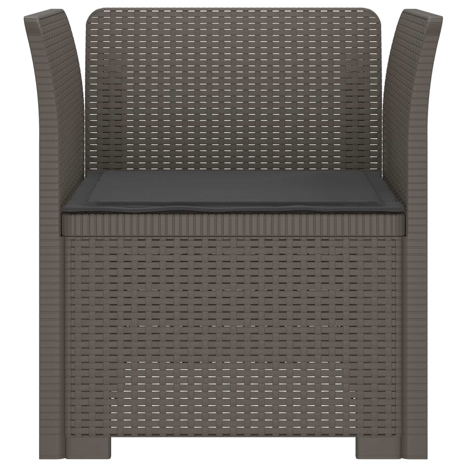Eénpersoons Fauteuil met Kussen Rattan Look PP Lichtgrijs is nu te koop bij PeponiXL, paradijselijk wonen!