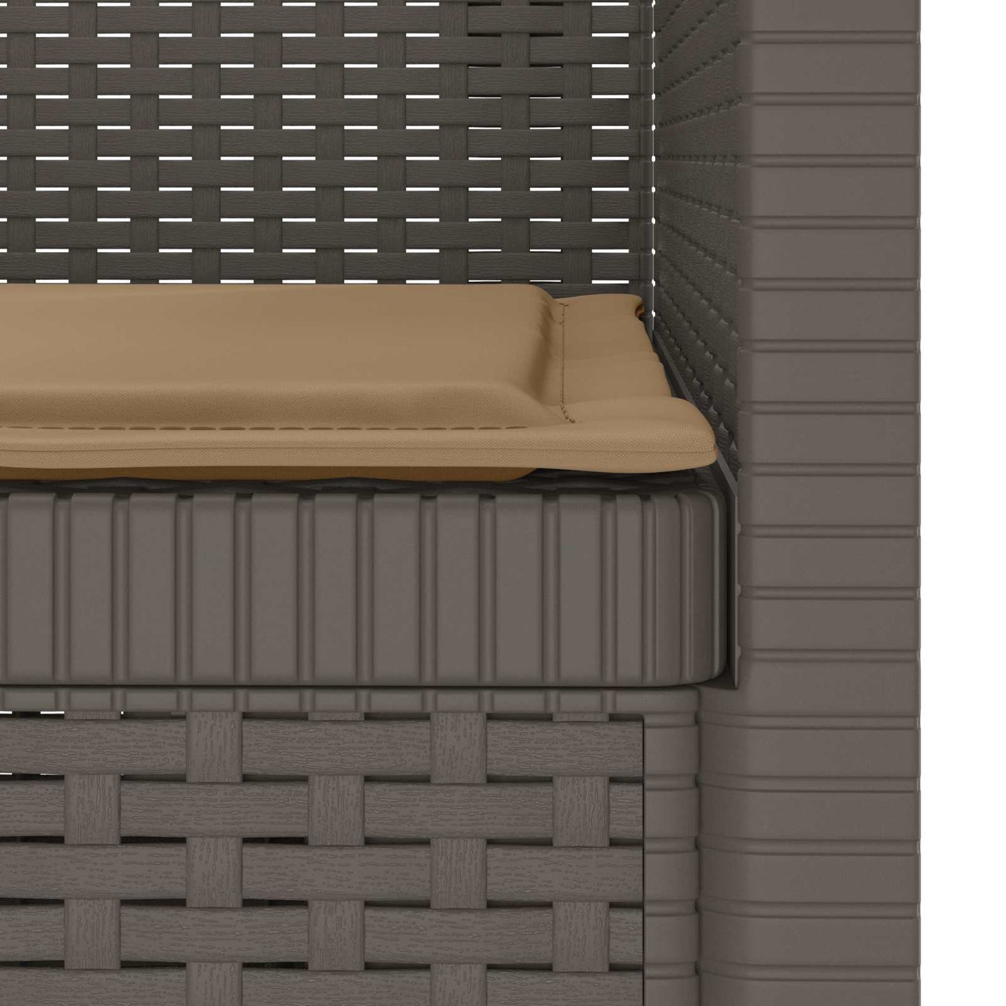 Eénpersoons Fauteuil met Kussen Rattan Look PP Lichtgrijs is nu te koop bij PeponiXL, paradijselijk wonen!