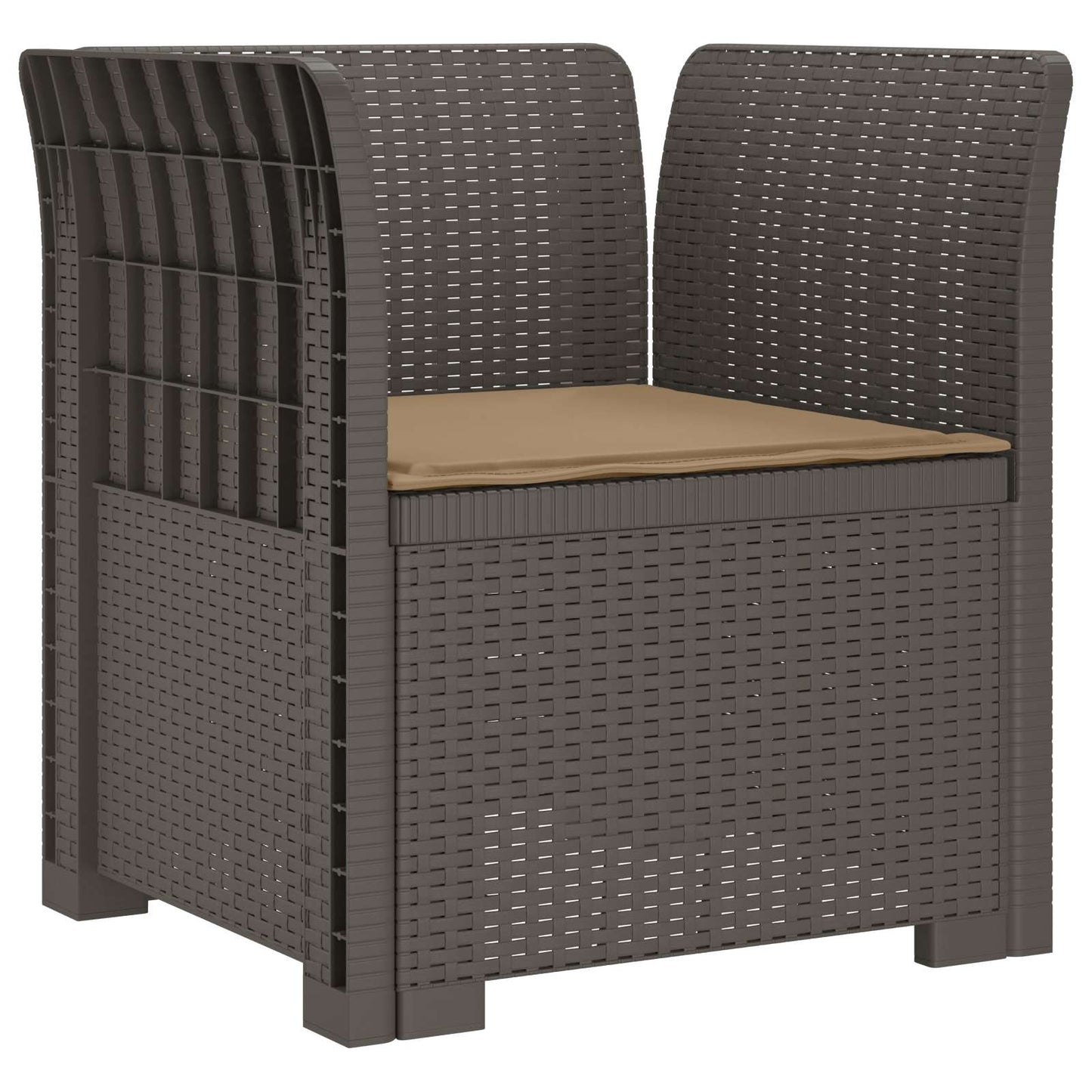 Eénpersoons Fauteuil met Kussen Rattan Look PP Lichtgrijs is nu te koop bij PeponiXL, paradijselijk wonen!