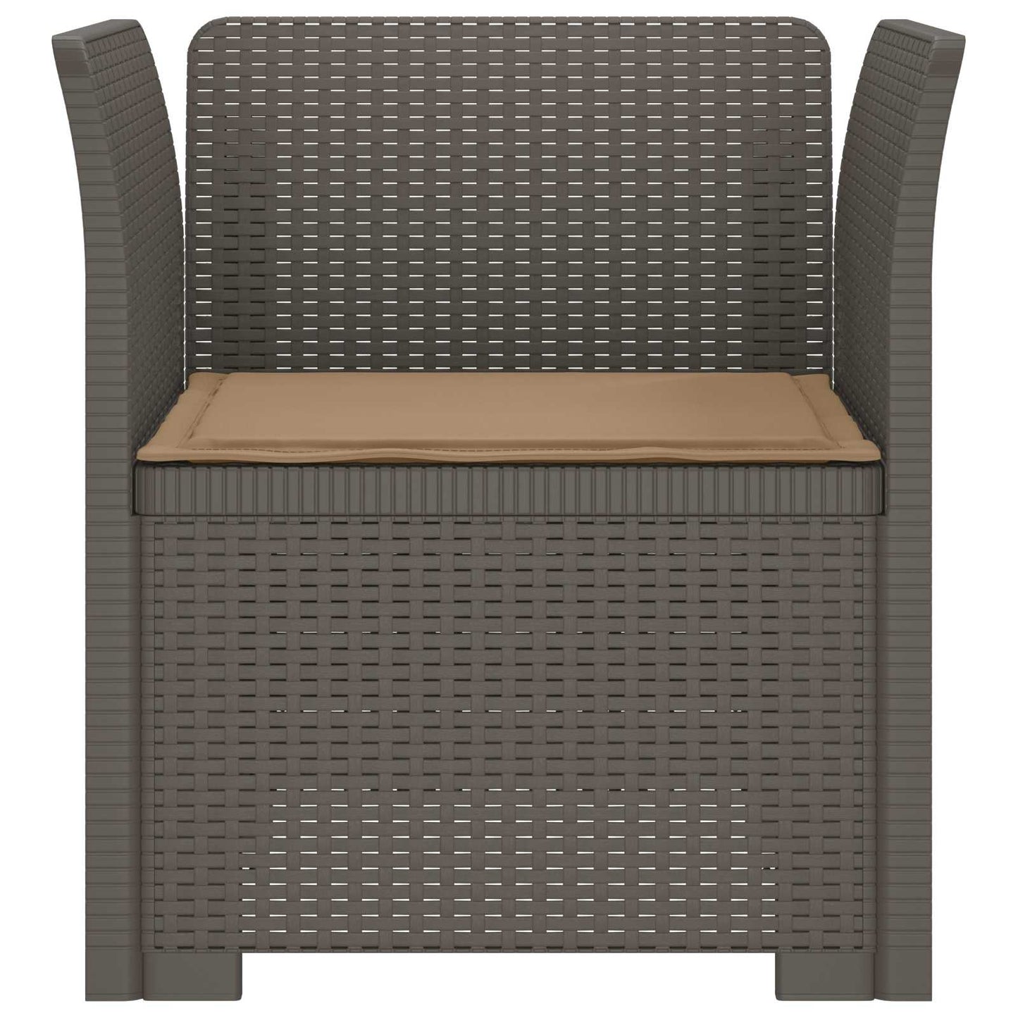 Eénpersoons Fauteuil met Kussen Rattan Look PP Lichtgrijs is nu te koop bij PeponiXL, paradijselijk wonen!