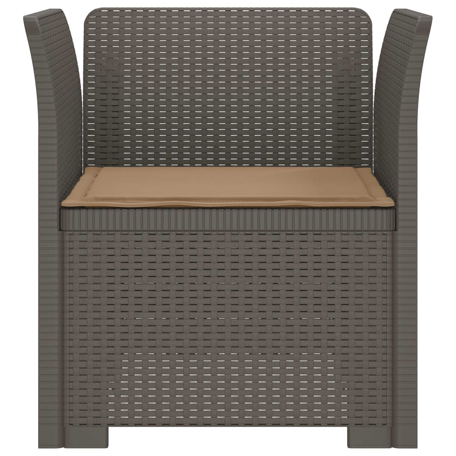 Eénpersoons Fauteuil met Kussen Rattan Look PP Lichtgrijs is nu te koop bij PeponiXL, paradijselijk wonen!