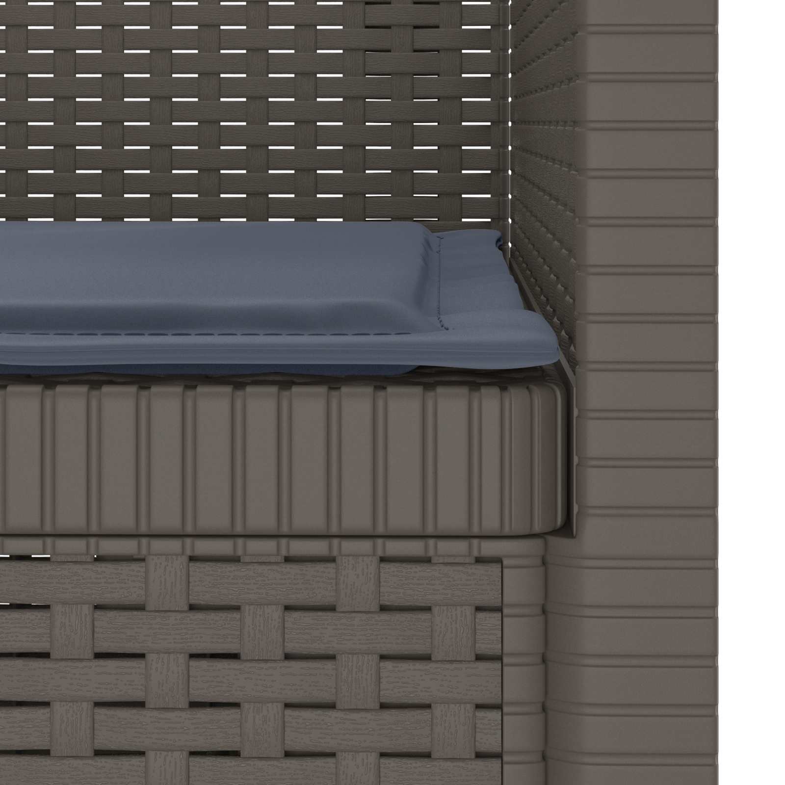 Eénpersoons Fauteuil met Kussen Rattan Look PP Lichtgrijs is nu te koop bij PeponiXL, paradijselijk wonen!
