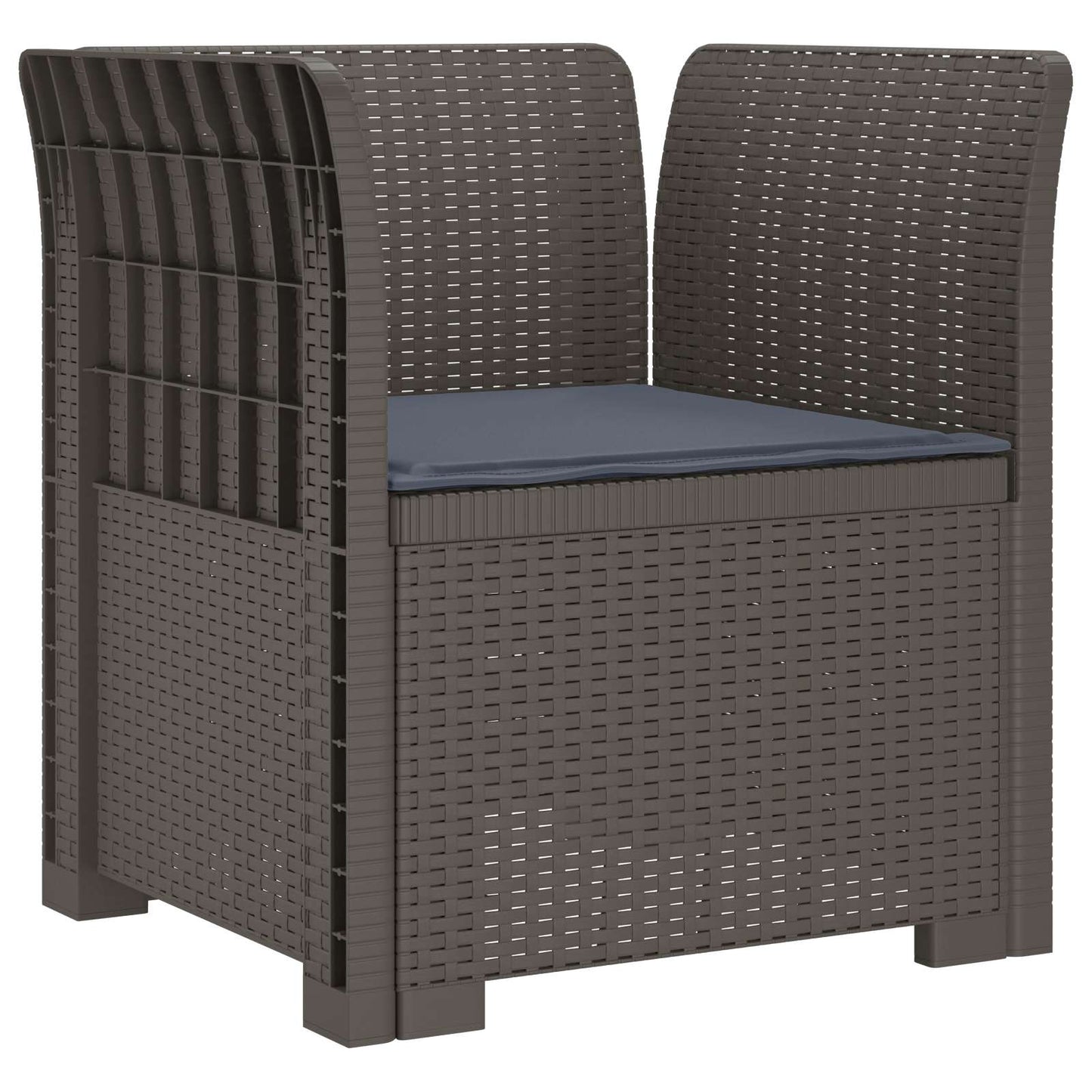 Eénpersoons Fauteuil met Kussen Rattan Look PP Lichtgrijs is nu te koop bij PeponiXL, paradijselijk wonen!