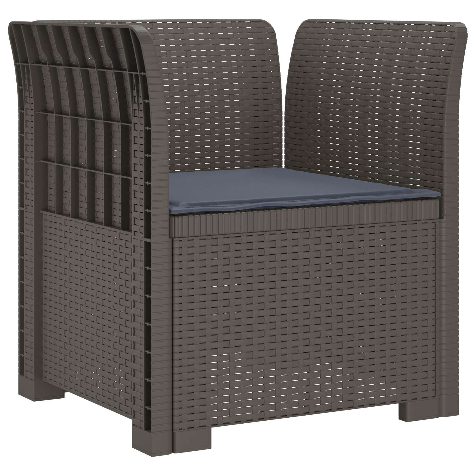 Eénpersoons Fauteuil met Kussen Rattan Look PP Lichtgrijs is nu te koop bij PeponiXL, paradijselijk wonen!