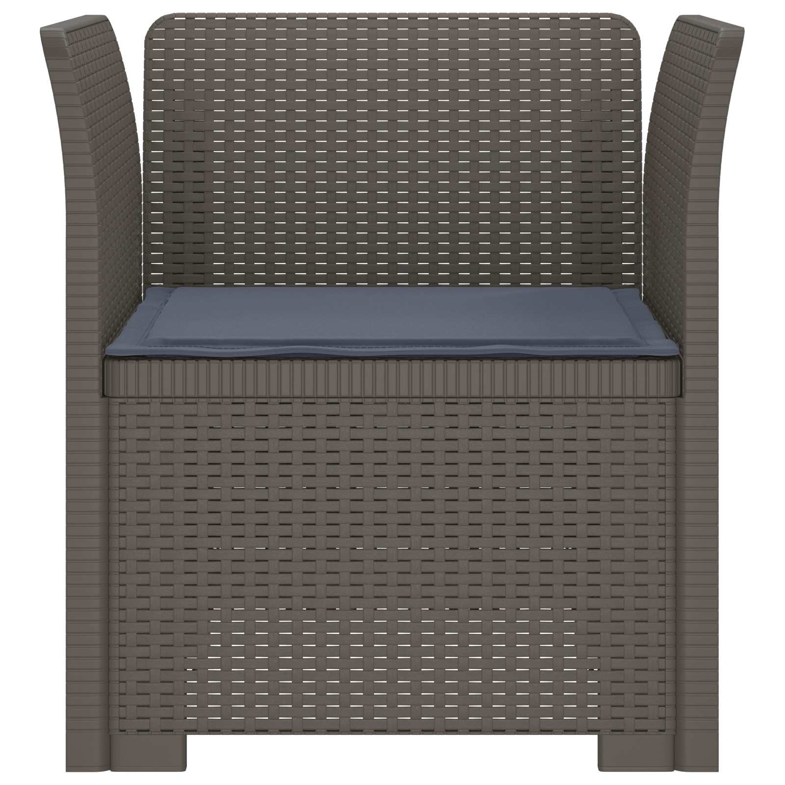 Eénpersoons Fauteuil met Kussen Rattan Look PP Lichtgrijs is nu te koop bij PeponiXL, paradijselijk wonen!