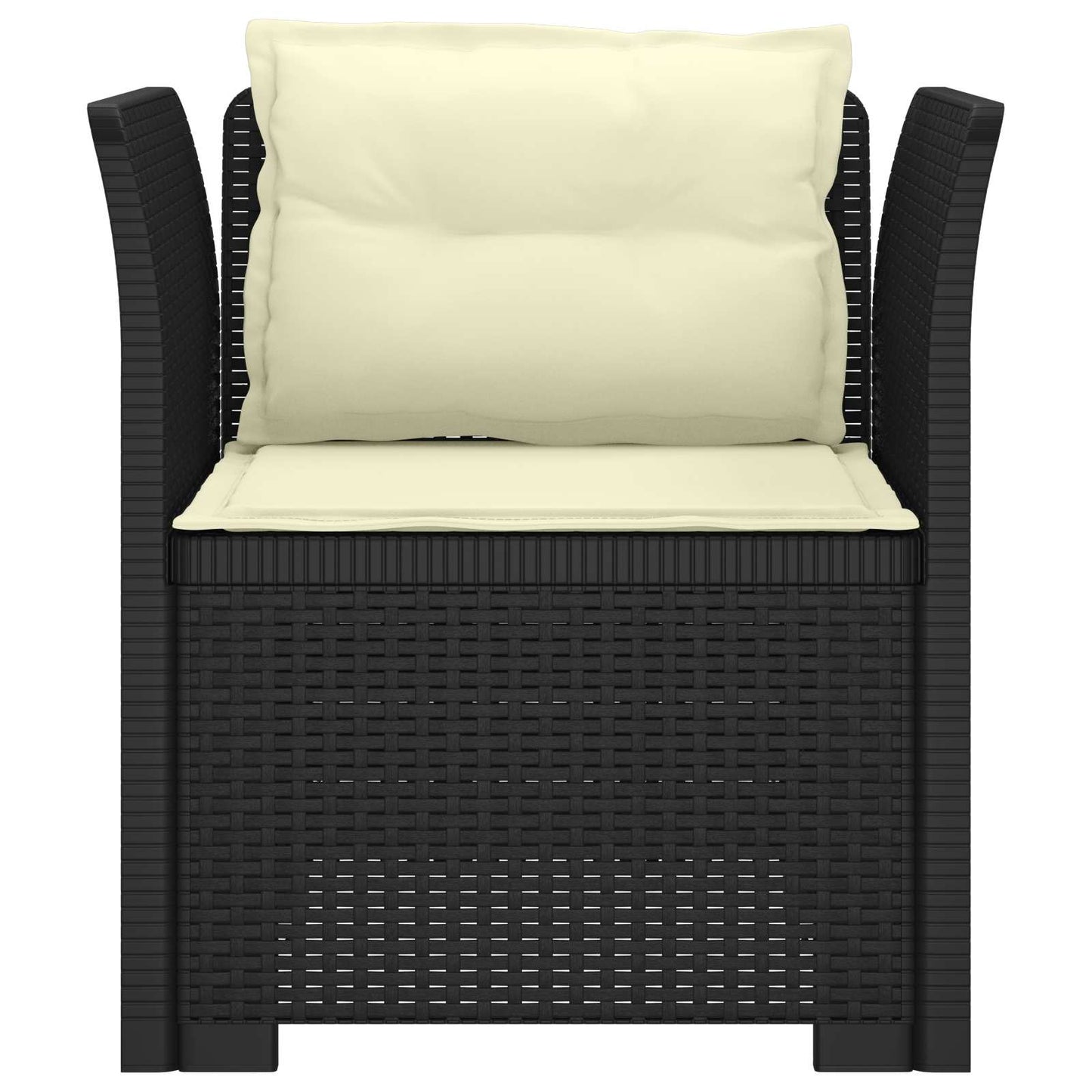 Eénpersoons Fauteuil met Kussens Rattan Look PP Antraciet is nu te koop bij PeponiXL, paradijselijk wonen!