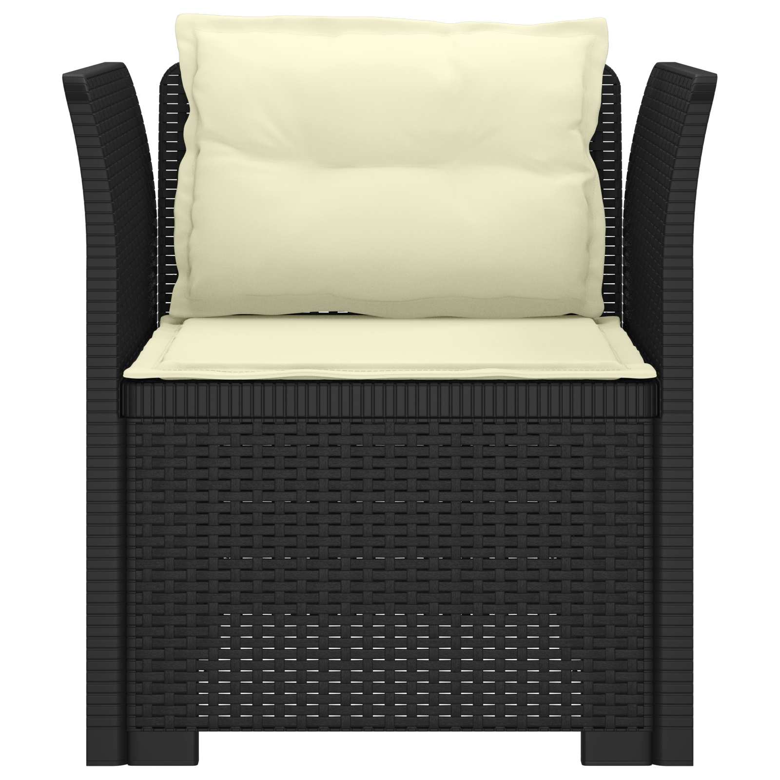 Eénpersoons Fauteuil met Kussens Rattan Look PP Antraciet is nu te koop bij PeponiXL, paradijselijk wonen!