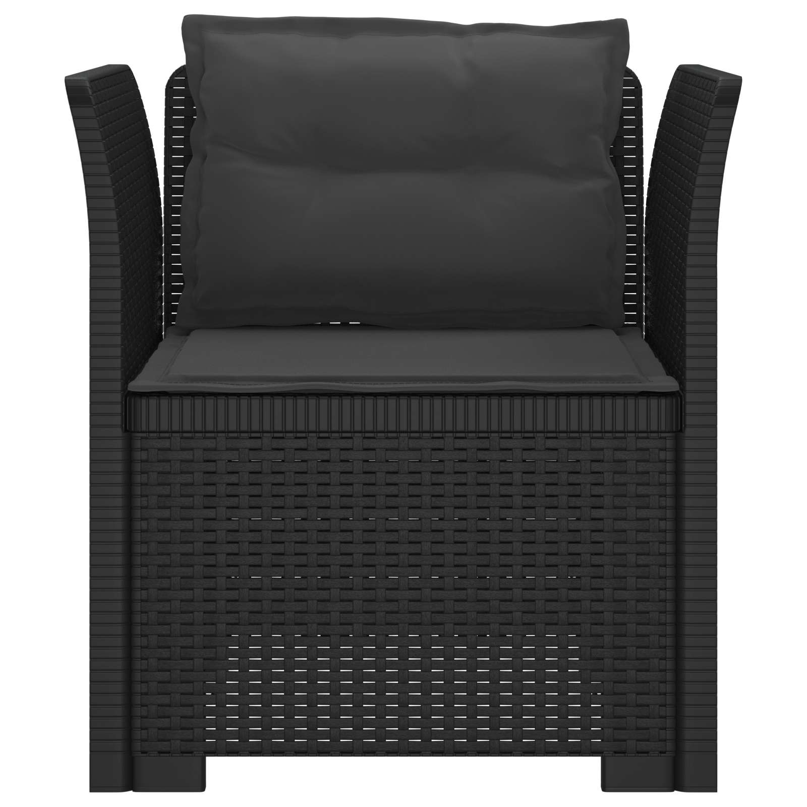 Eénpersoons Fauteuil met Kussens Rattan Look PP Antraciet is nu te koop bij PeponiXL, paradijselijk wonen!