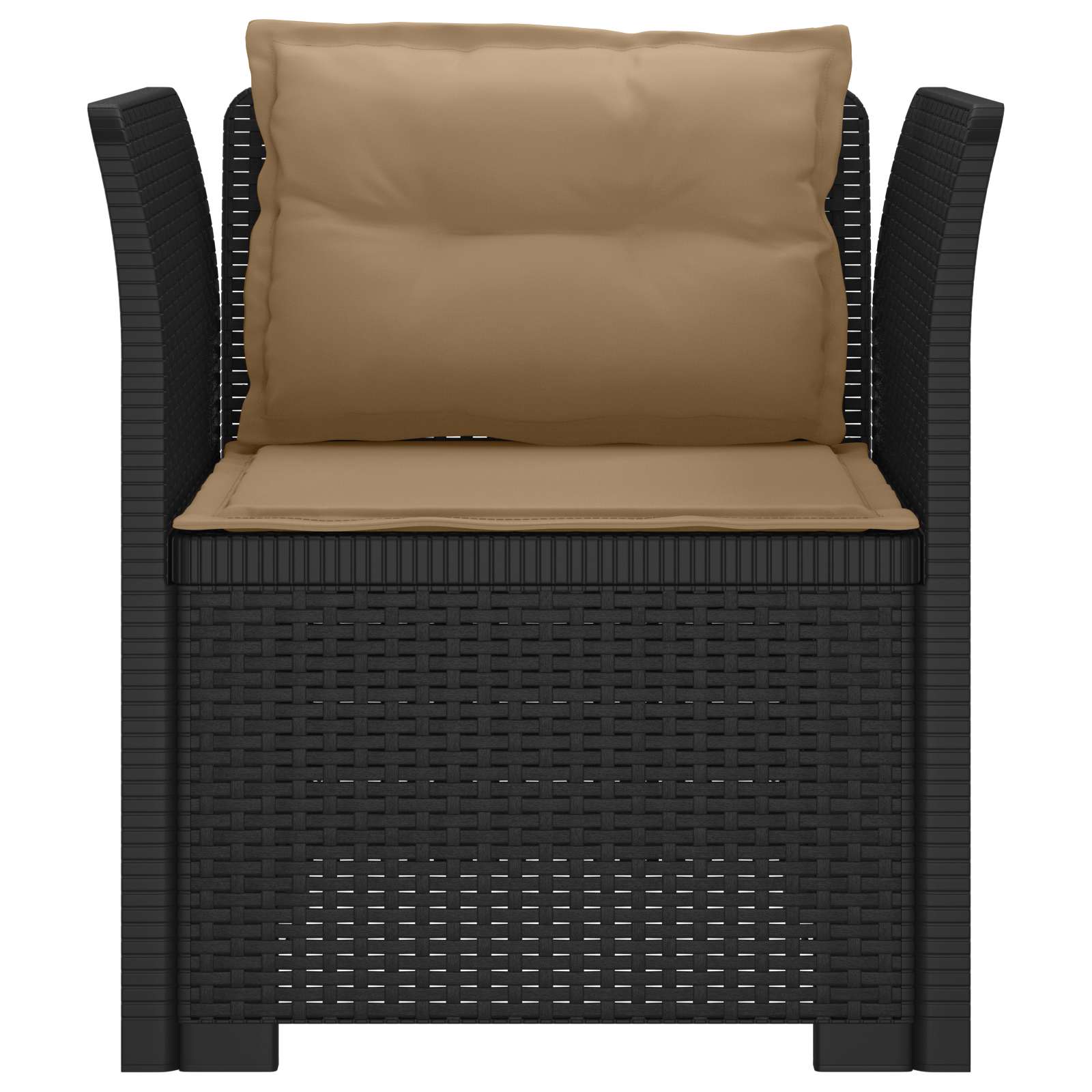 Eénpersoons Fauteuil met Kussens Rattan Look PP Antraciet is nu te koop bij PeponiXL, paradijselijk wonen!
