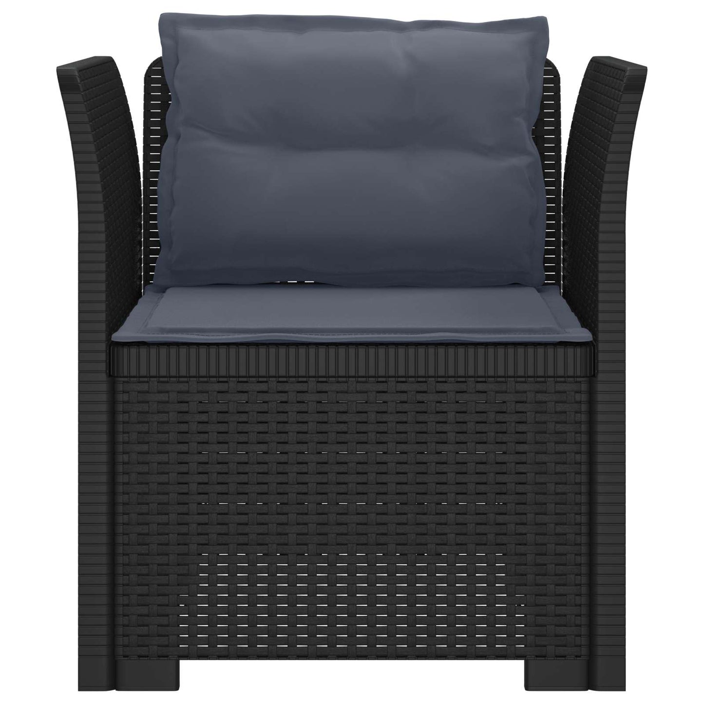 Eénpersoons Fauteuil met Kussens Rattan Look PP Antraciet is nu te koop bij PeponiXL, paradijselijk wonen!